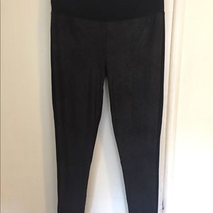 Faux Leather Front Leggings